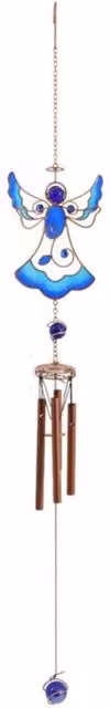 KDMK Blue Angel Hanging Wind Chime with Metal and Plastic Decor