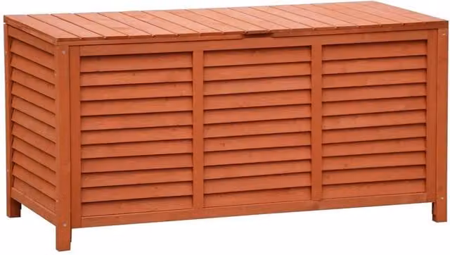 VOGREX 250L Brown Wood Outdoor Storage Box and Garden Bench Container W/D/H: 60 x 54 x 54 cm – 1
