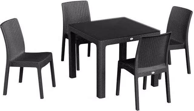Harbour Housewares 5pc Noble Patio Dining Set in Black – 1