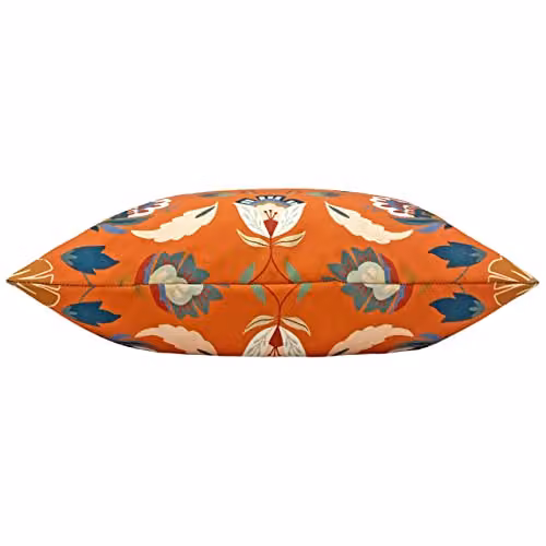 Riva Home Folk Flora Orange Floral Outdoor Square Polyester Filled Cushion W/D/H: 43 x 43 x 43 cm – 2