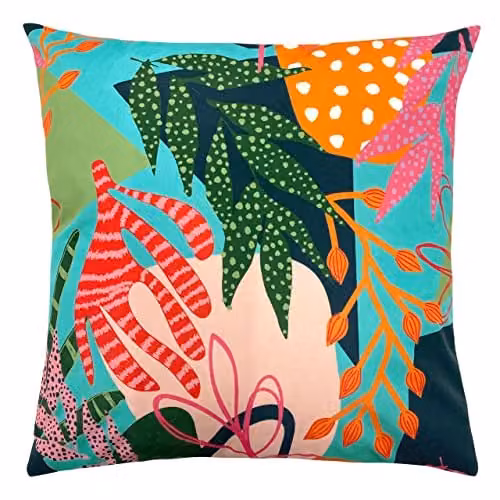 Riva Home Coralina Floral Outdoor Square Cushion, Multicolour, W/D/H: 43 x 43 x 43 cm – 1