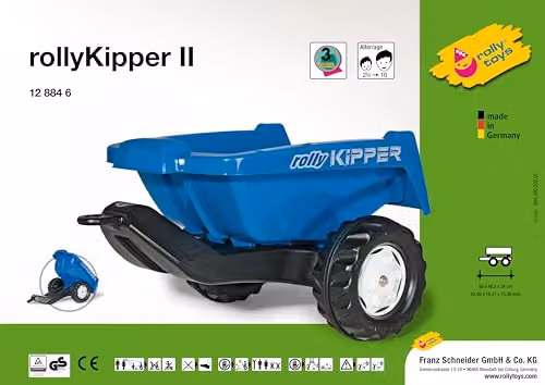 Rolly Toys Rolly Kipper Trailer, Blue, H x W x D: 56.0 x 46.5 x 34.5 cm – 5