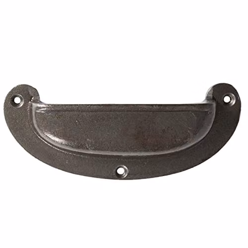 Hammer & Tongs Wide Lipped Iron Cabinet Drawer Pull in Raw Grey, Pack of 10 – 2