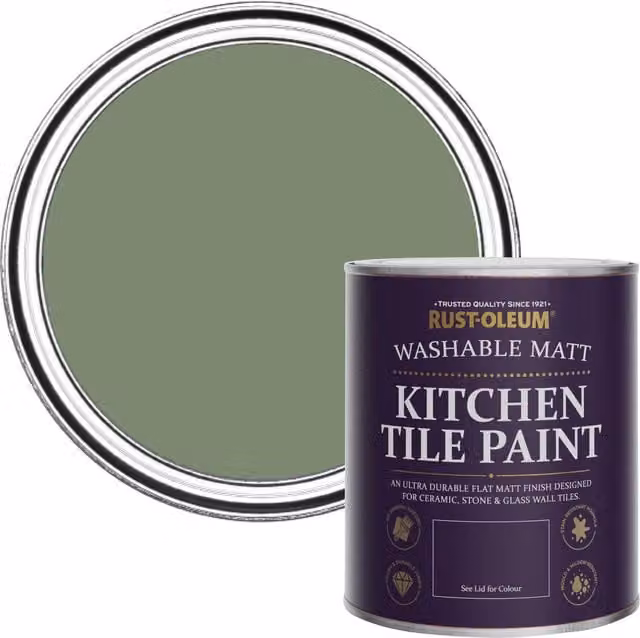 Rust-Oleum Kitchen Tile Paint in Matt Finish, All Green, 750ml – 1