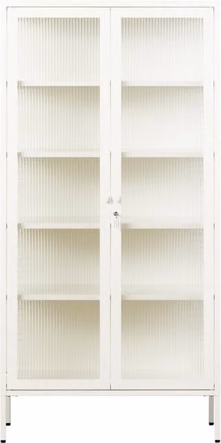 Mustard Made The Collector Freestanding Cabinet in Chalk with Glass Doors and Adjustable Shelves, W/D/H: 85 x 40 x 170 cm – 1