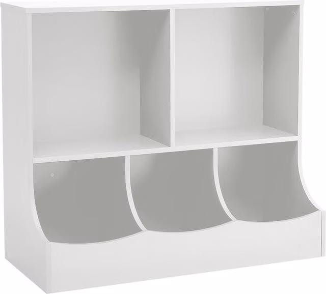 Kidkid 1-3 Tier Stackable Open Toy Storage Organiser for Children, White, Height: 94 cm