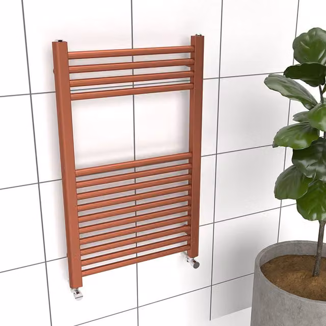 Lux Heat Wall Mounted Towel Radiator in Bronze/Brown, W: 50 cm, H: 80 cm