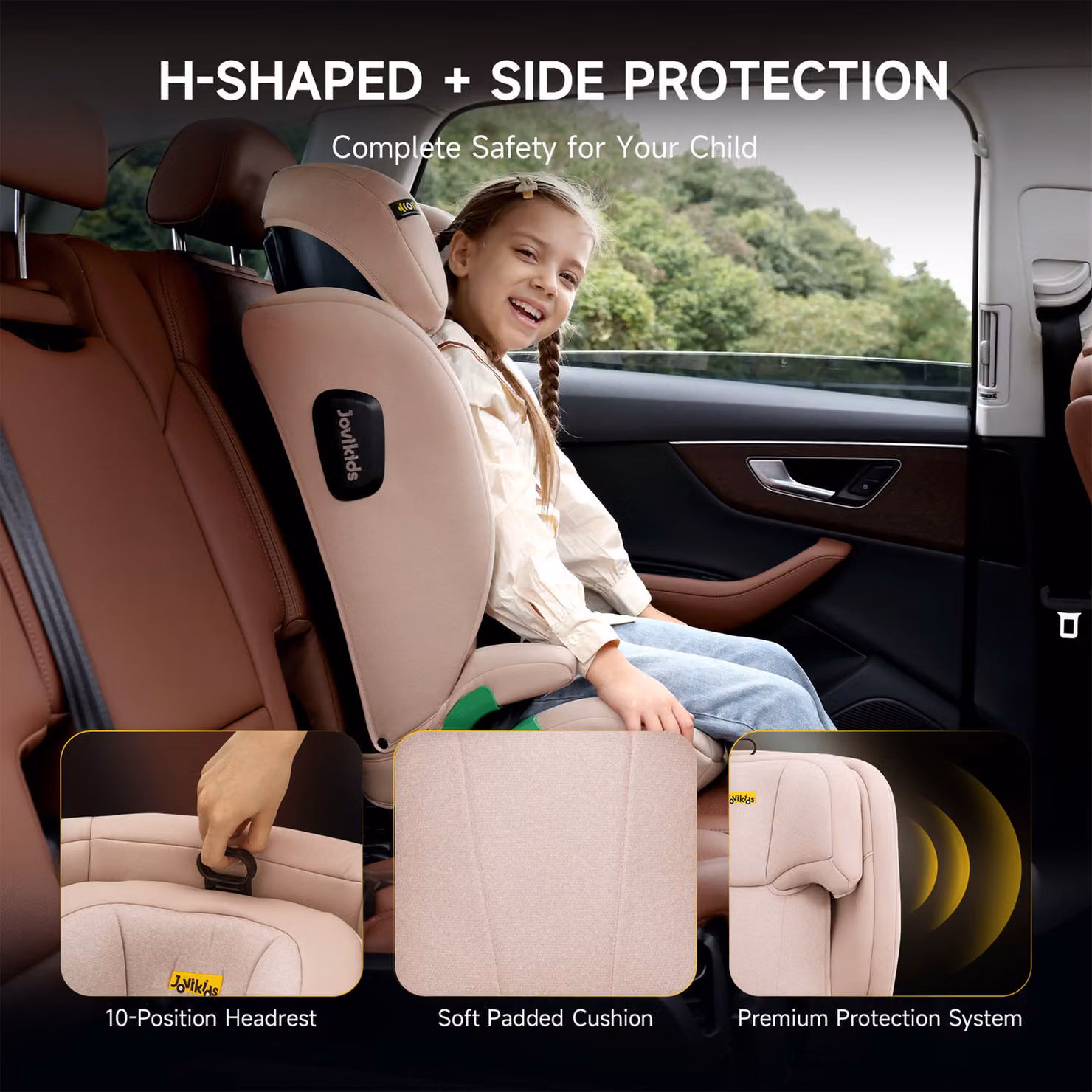 Aosom UK Highback Booster Seat with ISOFIX and I-Size R129, Pink, W/D/H: 46 x 44 x 80 cm – 5
