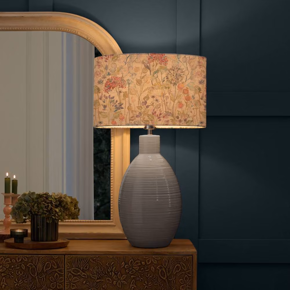 Voyage Maison Epona Ceramic Table Lamp with Hedgerow Eva Fabric Lampshade in Blue and Multicolour – 3
