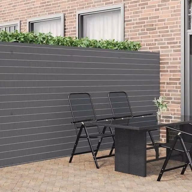 Berkfield Home Double-Sided Grey PVC Garden Fence Mat, H: 180 cm x W: 500 cm