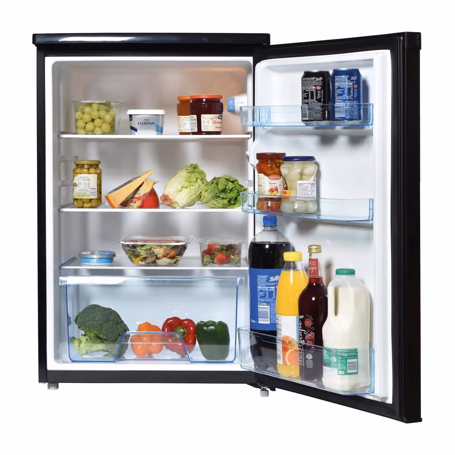 Statesman Under Counter Larder Fridge in Black, W/D/H: 55.3 x 57.4 x 84.5 cm – 2