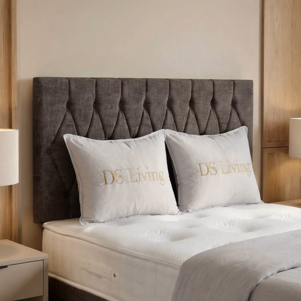 DS Living Modern Upholstered Fabric Divan Bed in Grey, W/D/H: 140 x 200 cm – 2
