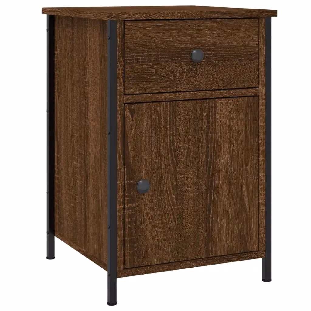 Berkfield Home Set of 2 Brown Oak Bedside Cabinets, W/D/H: 40 x 42 x 60 cm – 3