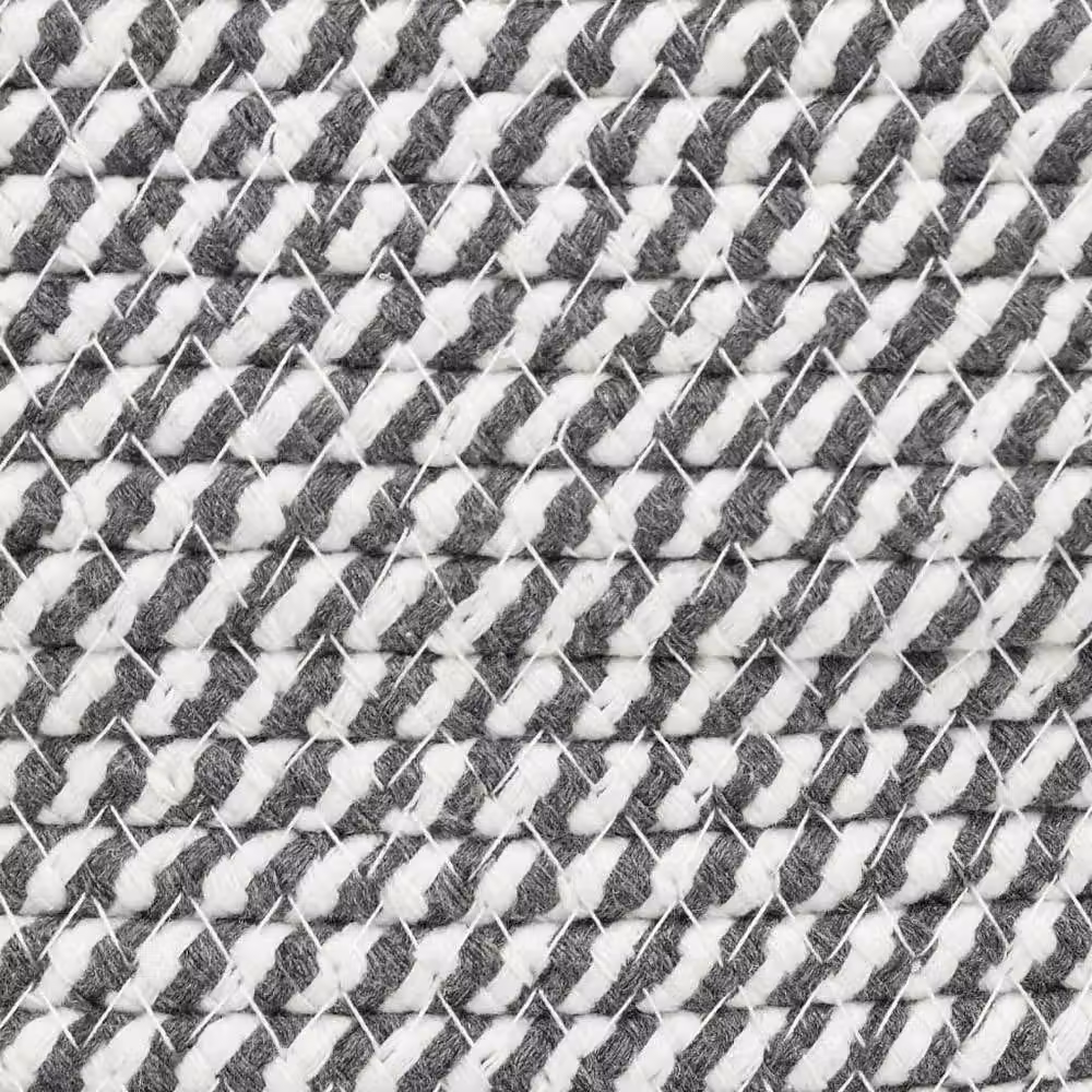 Berkfield Cotton Home Storage Basket in Grey and White W: 38 cm, H: 46 cm – 3