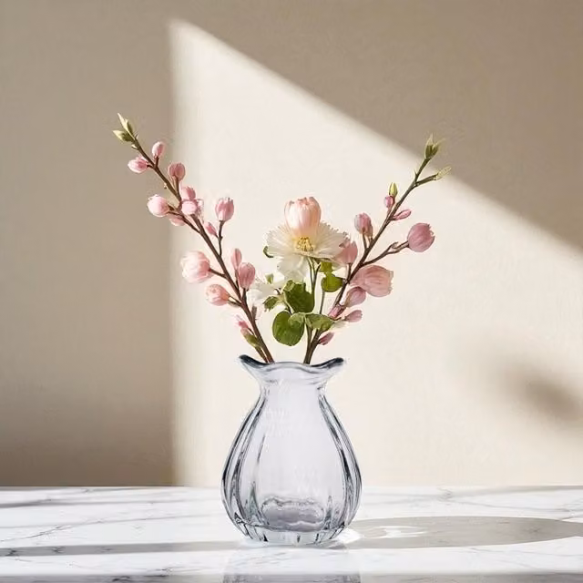Kingsbury Gifts Dana Bud Vase, Transparent Glass, Height: 9 cm