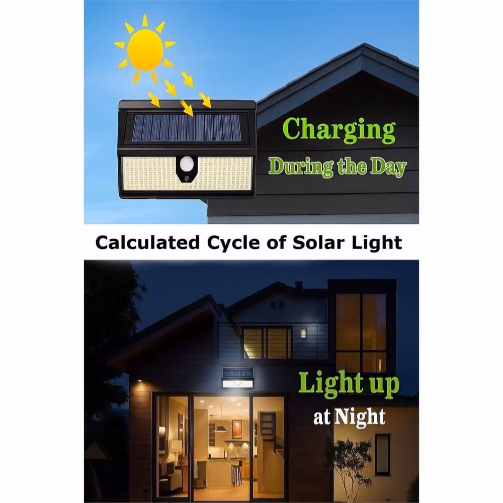 Kelvenix 2-Pack Outdoor Solar LED Motion Sensor Wall Lamps in Black – 4