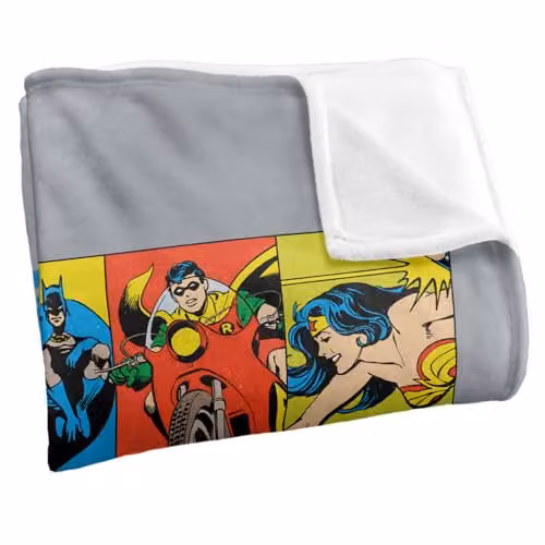 LOGOVISION Justice League DC Hero Panels Super Soft Fleece Throw Blanket, Multicolour, W: 91 cm, D: 147 cm – 2