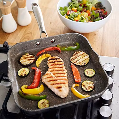 Stellar Rocktanium Grey Non-Stick Grill Pan, 26 cm, Oven and Dishwasher Safe, Induction Ready – 3