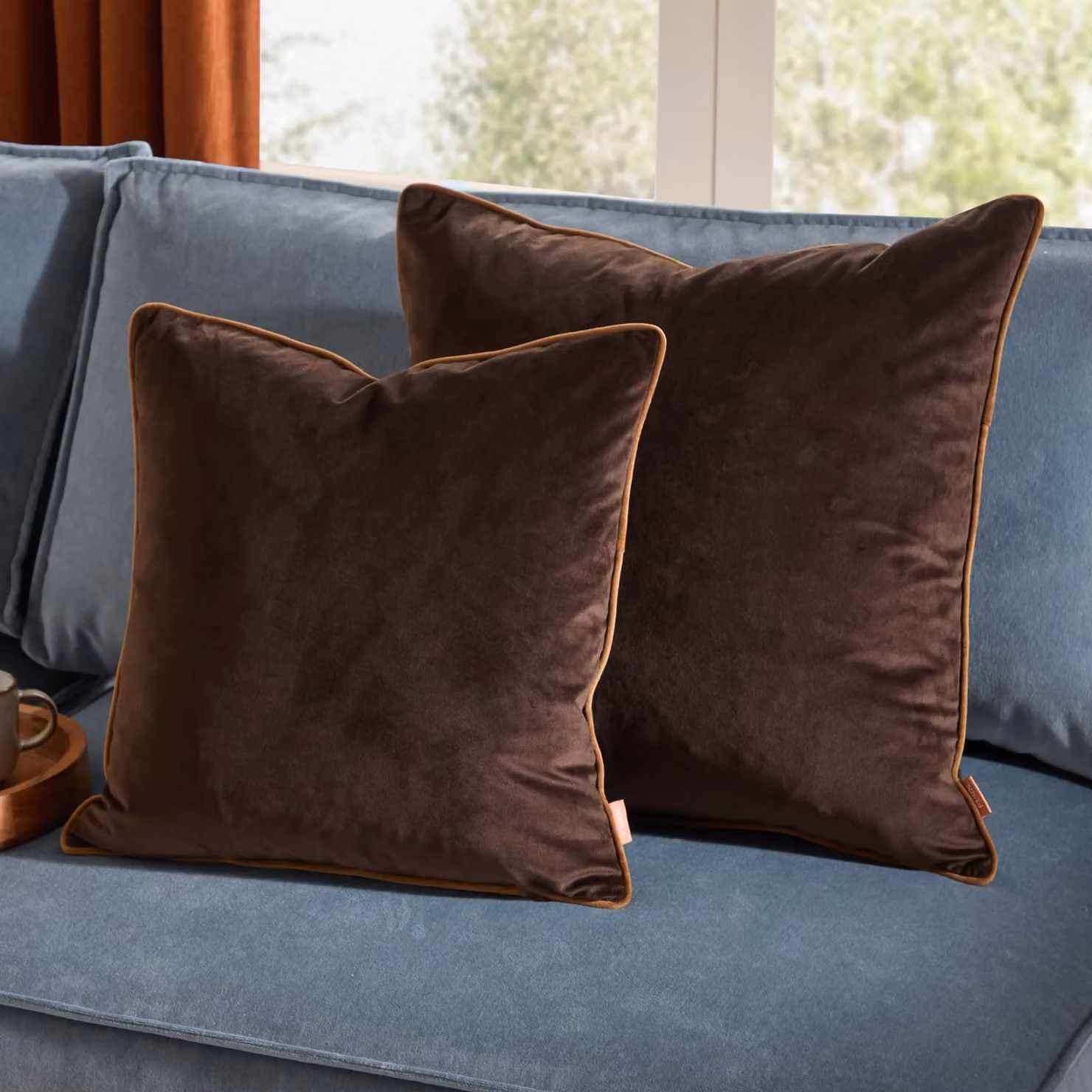 Furn Meridian Brown Velvet Square Cushion W/D/H: 55 x 55 x 55 cm – 5