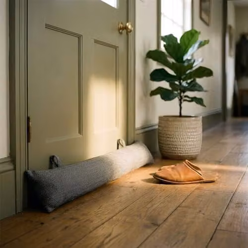 Nicola Spring Mismatched Herringbone Draught Excluder Set in Grey, Length: 78.5 cm – 2
