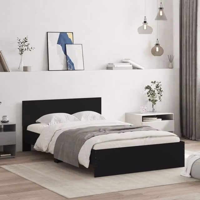 Berkfield Home Small Double Bed Frame with Lift Up Base, Black, W/D/H: 120 x 190 cm