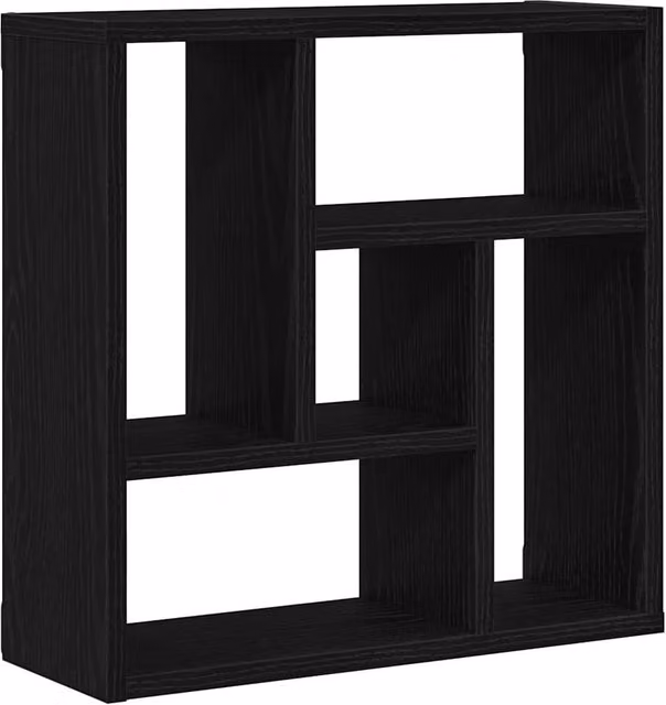 Berkfield Home Wall Mounted Shelf in Black Oak, W/D/H: 45 x 16 x 45 cm
