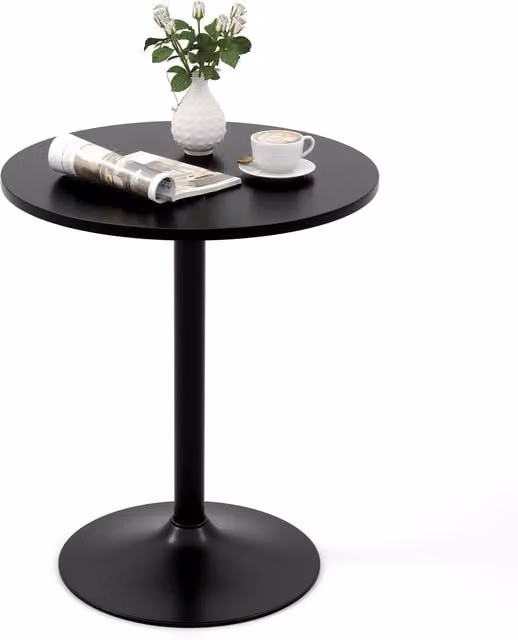 Costway Modern Round Dining Table in Black