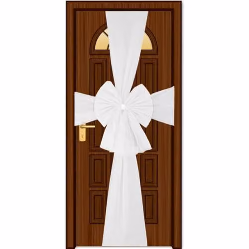 SHATCHI White Diamante Giant Christmas Door Bow Decoration for Weddings, Parties and Home Decor – 1