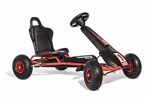 Ferbedo Go AR 8R Go-Kart in Black and Red with Sound Steering Wheel and Pneumatic Tyres, W/D/H: 112 x 40 x 60 cm