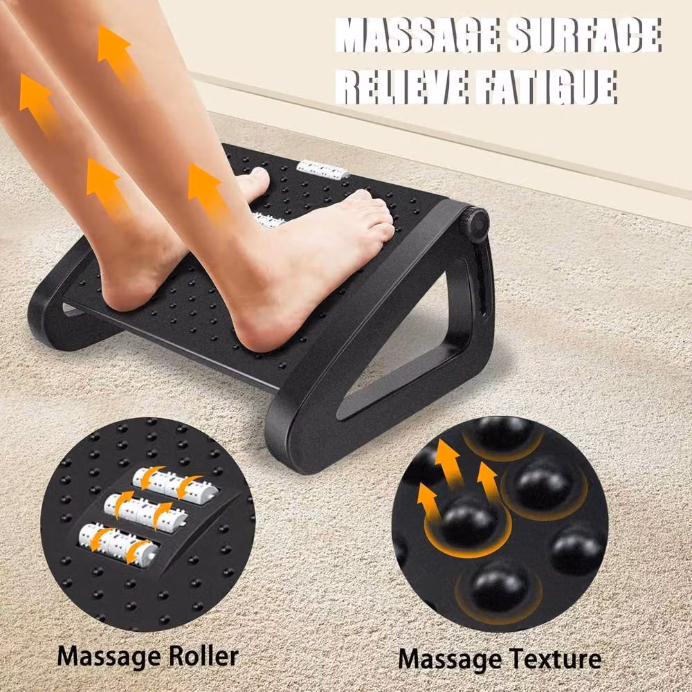 MANTRARAJ Adjustable Under-Desk Footrest in Black – 3