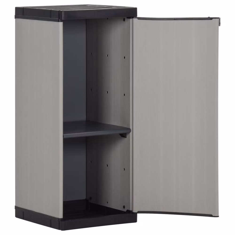 Berkfield Home Garden Storage Cabinet in Grey and Black with 1 Internal Shelf, W/D/H: 35 x 40 x 85 cm – 3