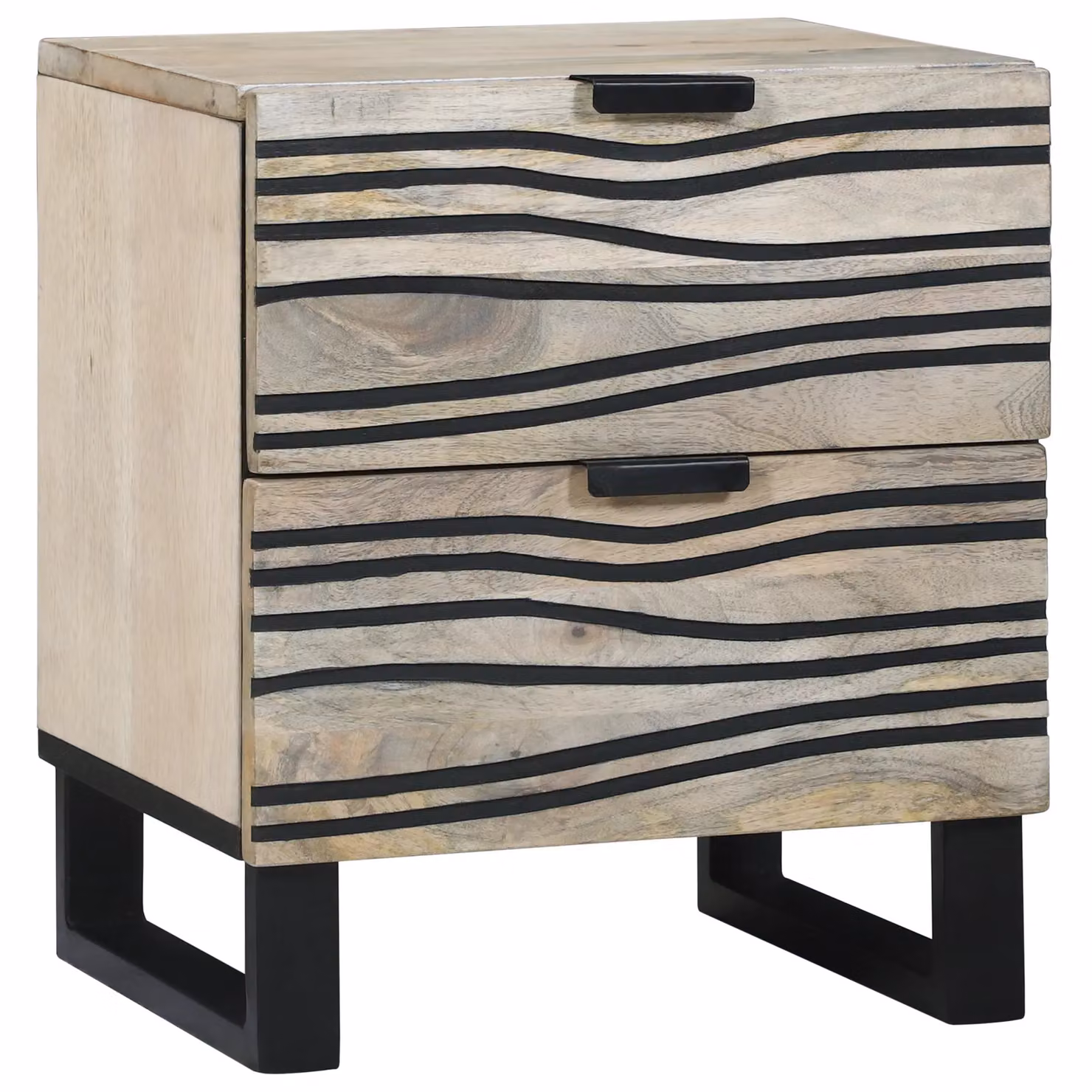 Berkfield Home Set of 2 Bedside Tables with Drawer in Walnut, W/D/H: 40 x 33.5 x 46 cm – 2