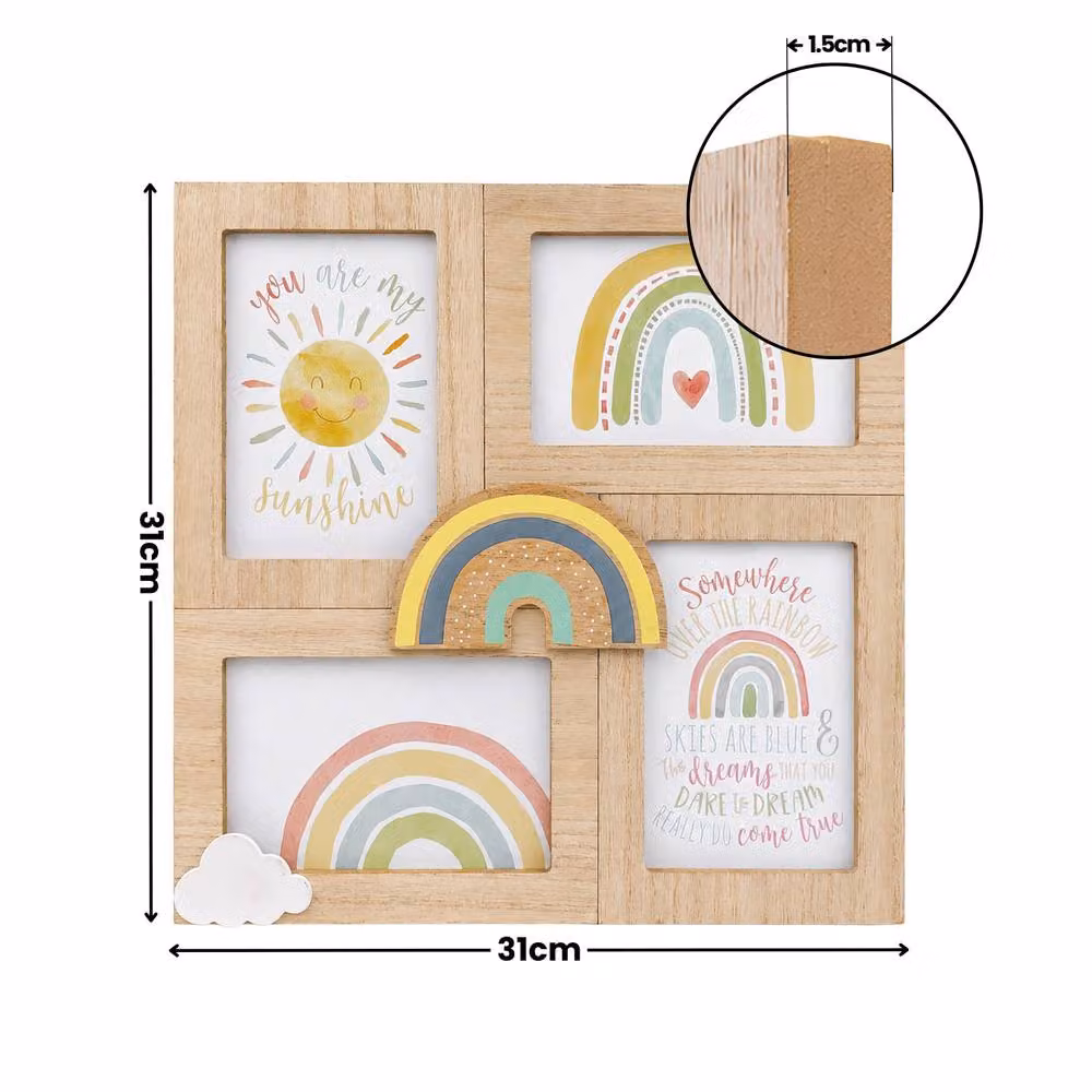 Marco Paul Baby Rainbow Single Photo Frame in Beige, W: 31 cm, H: 21 cm – 2