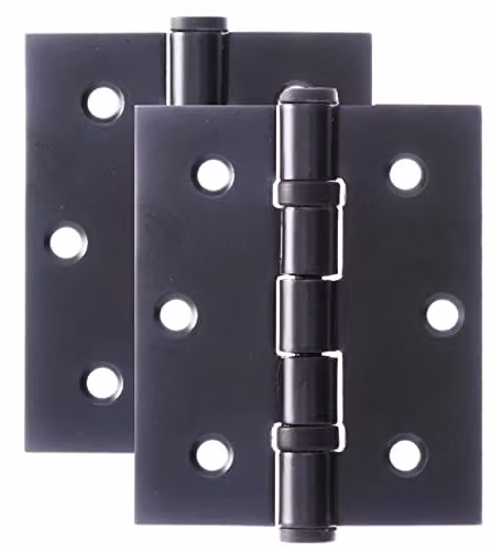 Golden Grace Matt Black Ball Bearing Screw On Hinges, 75mm (3 Inch), 1 Pair