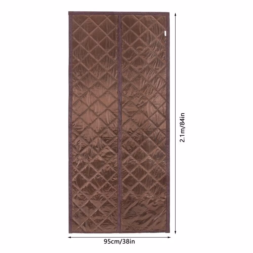 Nordara Thermal Waterproof Brown Door Curtain with UV Resistance and Sound Dampening, W/H: 96.52 x 96.52 cm – 2