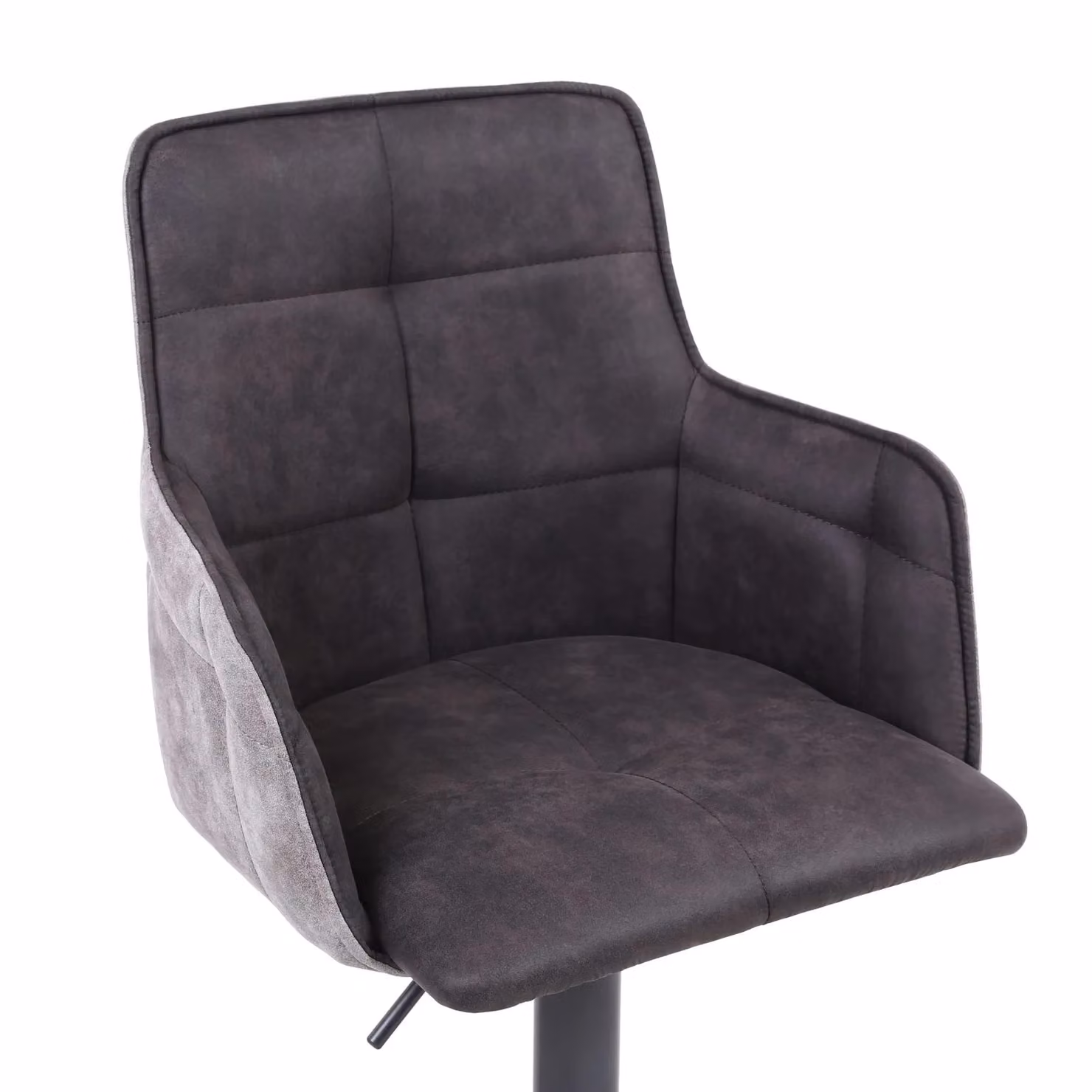 Shankar Orion Suede Effect Dark Grey Bar Stool with Metal Frame – 3