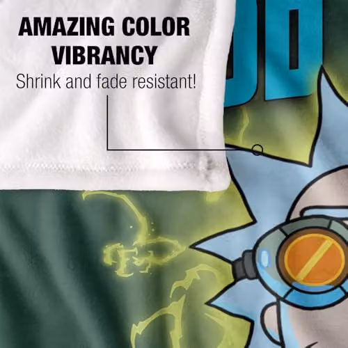 Warner Bros. Rick and Morty If God Exists Super Soft Fleece Throw Blanket, Multicolour, W: 127 cm x L: 152.4 cm – 3