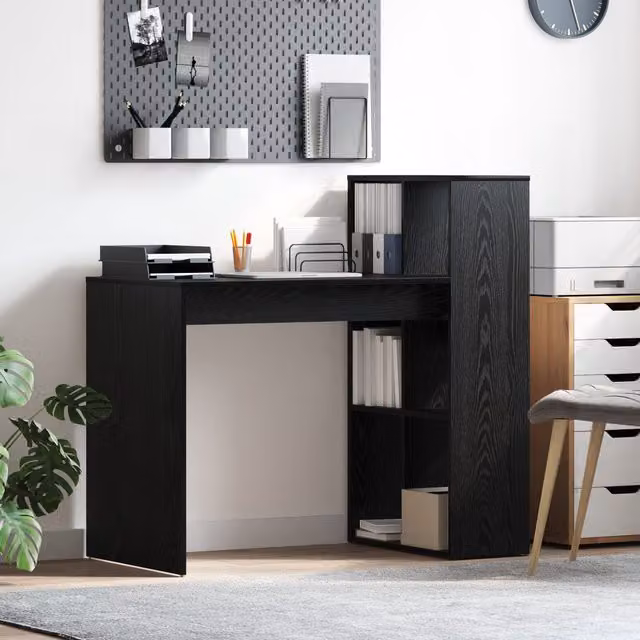 Berkfield Home Modern Writing Desk in Black Oak
