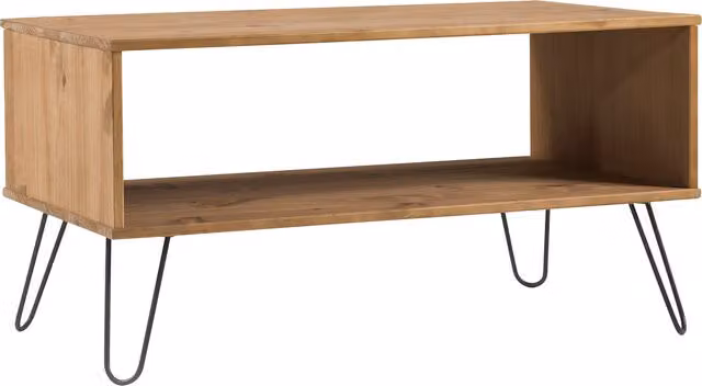 Augusta Open Coffee Table in Antique Waxed Brown Pine
