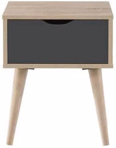 ERGOVEXA Grey Oak Bedside Cabinet with 1 Drawer Lamp Table – 1