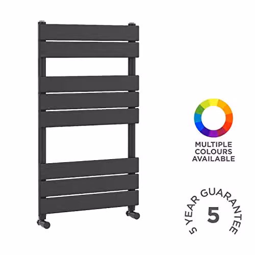 nuie HLA82 Piazza Square Flat Towel Radiator, Anthracite, W: 84.0 cm, H: 50.0 cm – 2