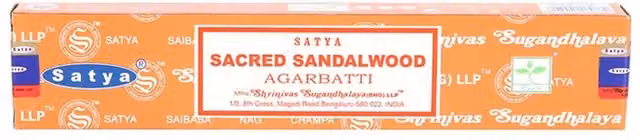 Satya Sacred Sandalwood Incense Sticks, 12 Pack, Orange