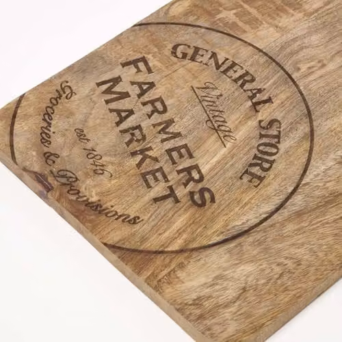 Homescapes Rectangular Wooden Chopping Board in Brown and Beige, H 25 cm x W 50 cm x D 2 cm – 2
