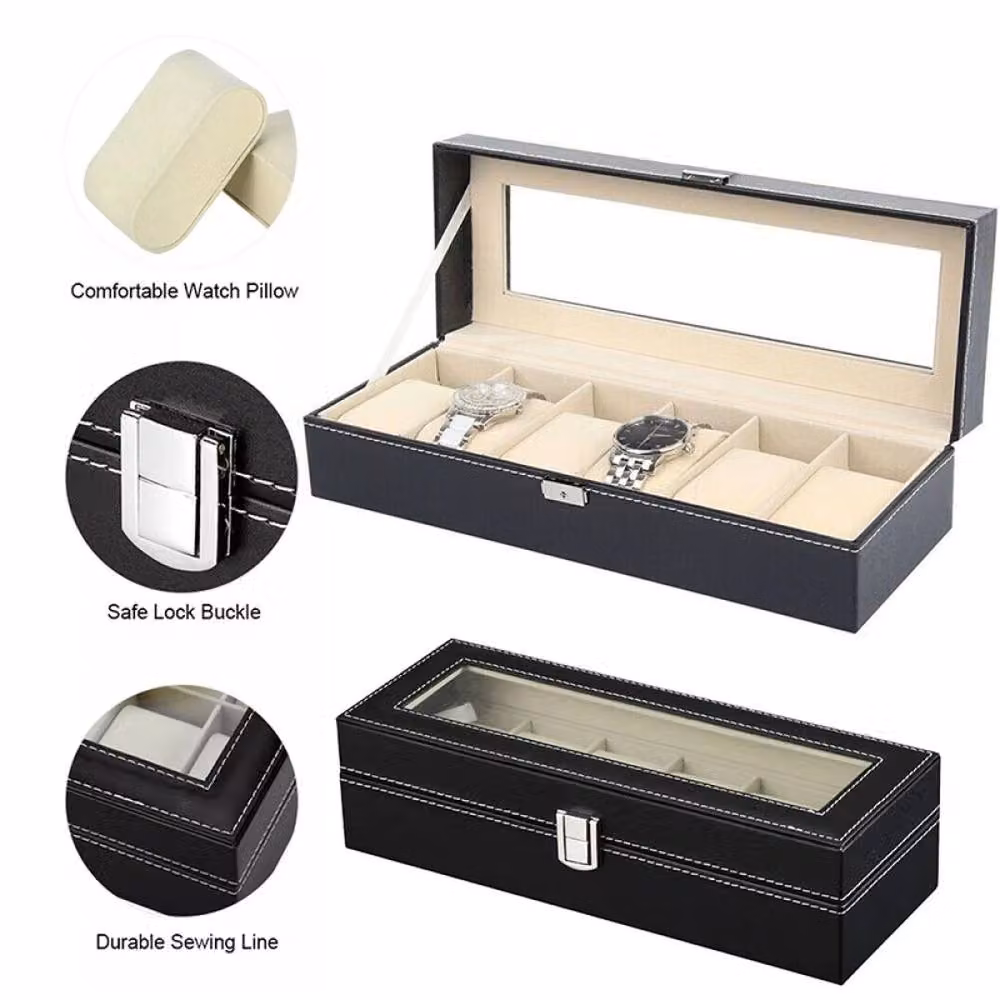 SPETLEK 6 Grid Watch Display and Storage Box in Black – 2