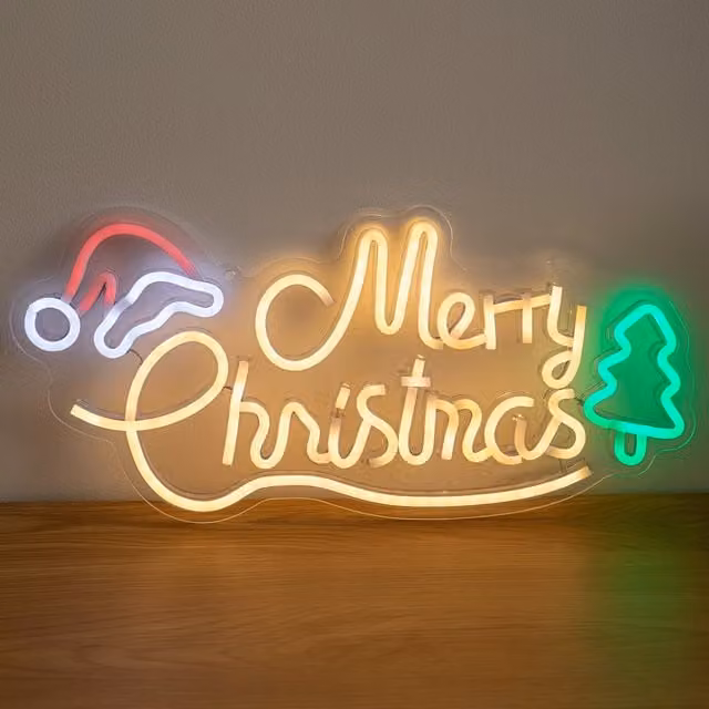 NeonEsque Multicoloured Merry Christmas LED Neon Sign with USB Cable, 43 cm