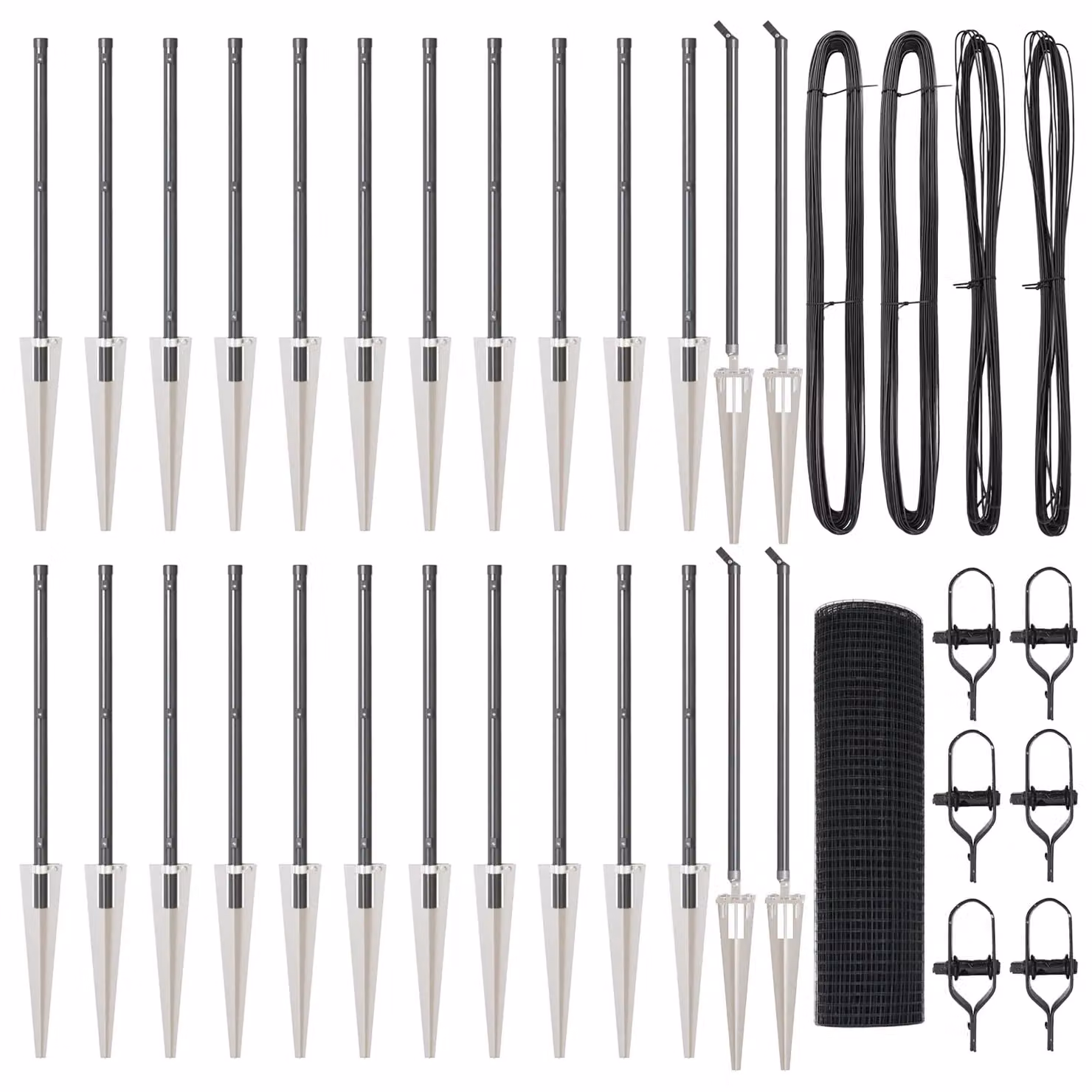 Berkfield Home Grey Steel Welded Wire Fence with 13 In-Ground Spike Posts, W: 0.5 m, L: 50 m – 2