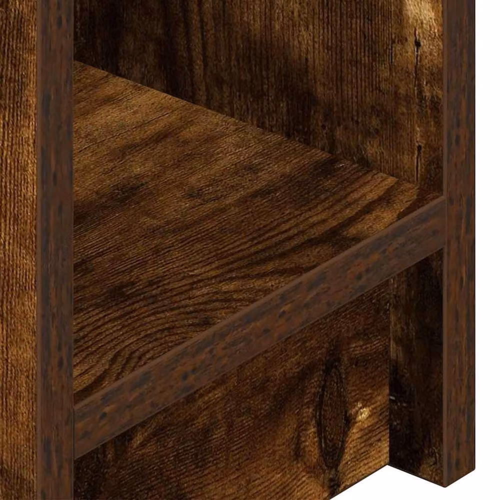 Berkfield Home Durable Bedside Cabinet with Drawer in Smoked Oak Brown, W/D/H: 20 x 36 x 60 cm – 5