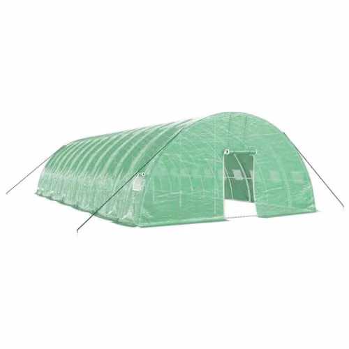 vidaXL Green Steel Frame Greenhouse with Plastic Cover, W/D/H: 12 x 6 x 2.85 m – 1