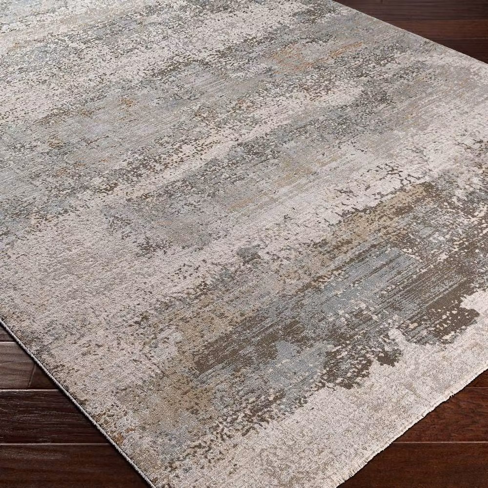 Livabliss Brunswick Abstract Modern Marble Living Room Rug in Blue, Beige and Grey with Fringes, W: 150 cm, D: 230 cm – 4