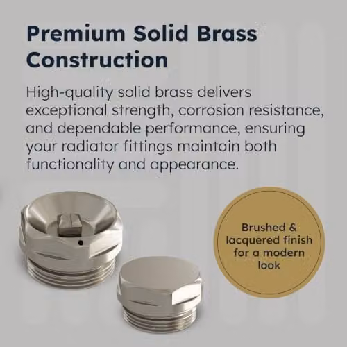 UK Radiators Talus 1/2 inch Radiator Bleed Valve and Blanking Plug in Matt Brass and Silver Nickel – 2